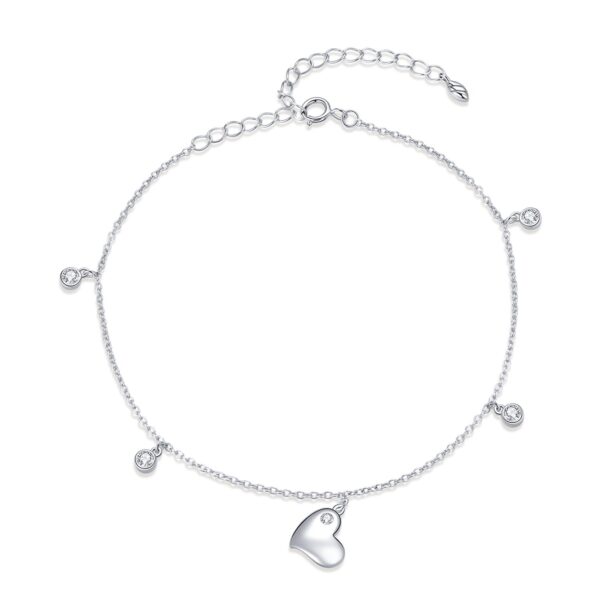 Bratara de glezna din argint Heart Love