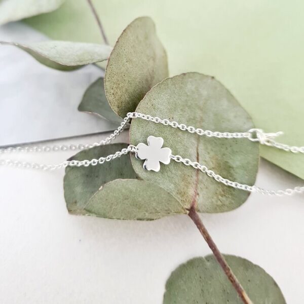 Bratara de picior – Norocul de-o vară – Element trifoi – Argint 925 – Lantisor realizat pe marimi