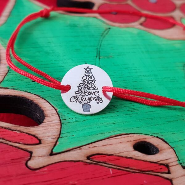 Bratara Craciun – Emotia Craciunului – Argint 925, snur reglabil diverse culori