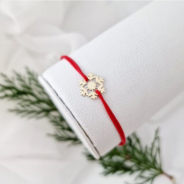 Bratara festiva – Fulg luminos – Aur Galben 9K – Snur reglabil