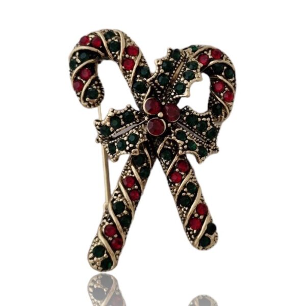 Brosa Bastonase de Craciun, aurie