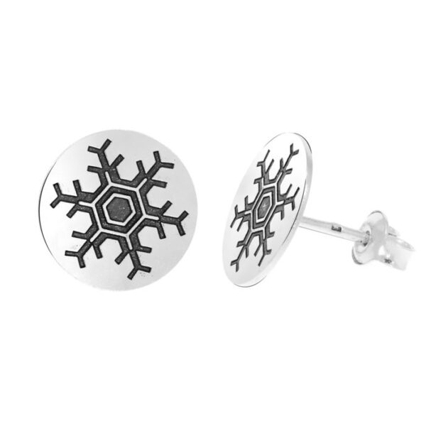 Cercei Craciun – Afara ninge linistit – Argint 925, surub