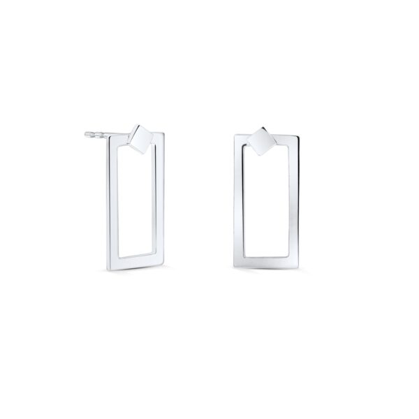 Cercei din argint Pin Rectangle