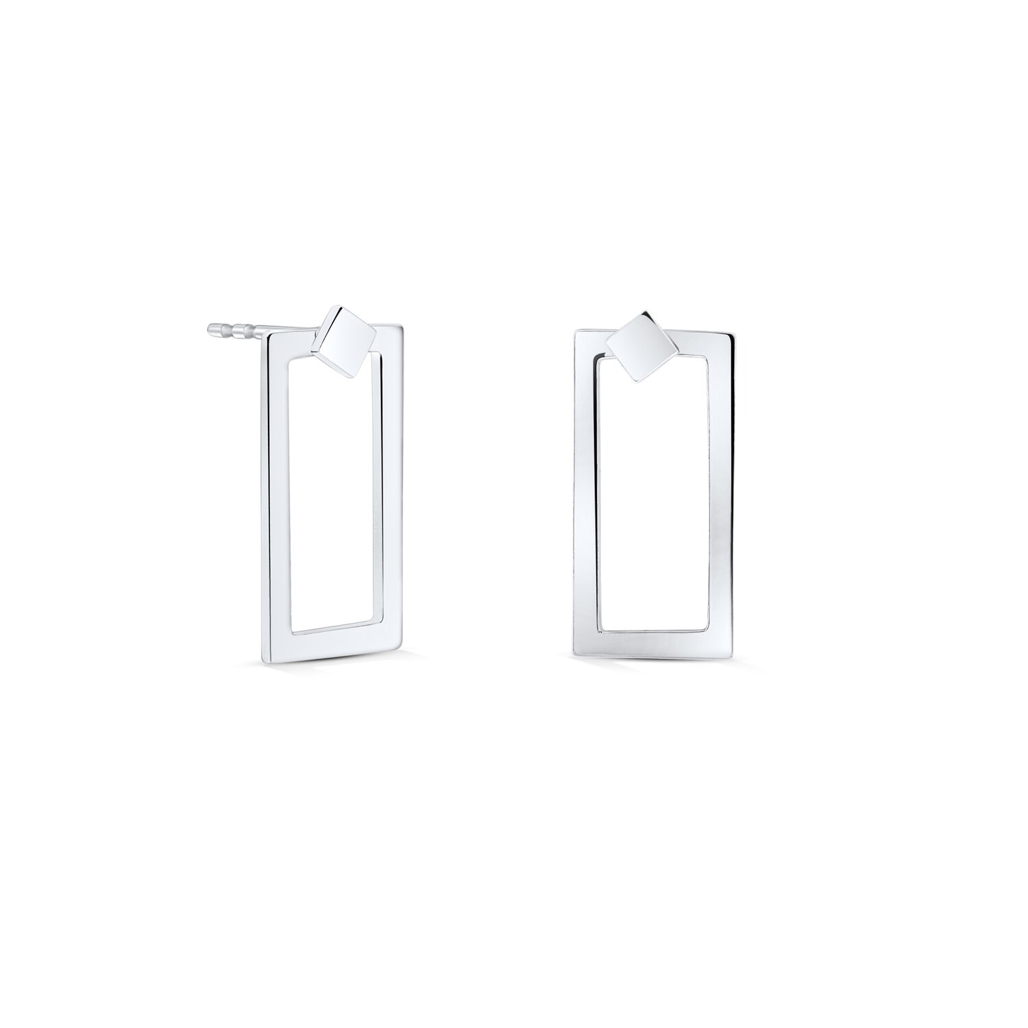 Cercei din argint Pin Rectangle
