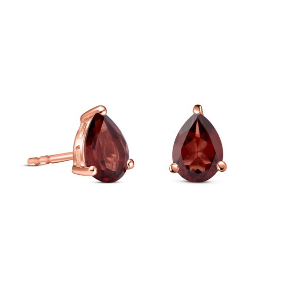 Cercei din argint Rose Gold Garnet Drop