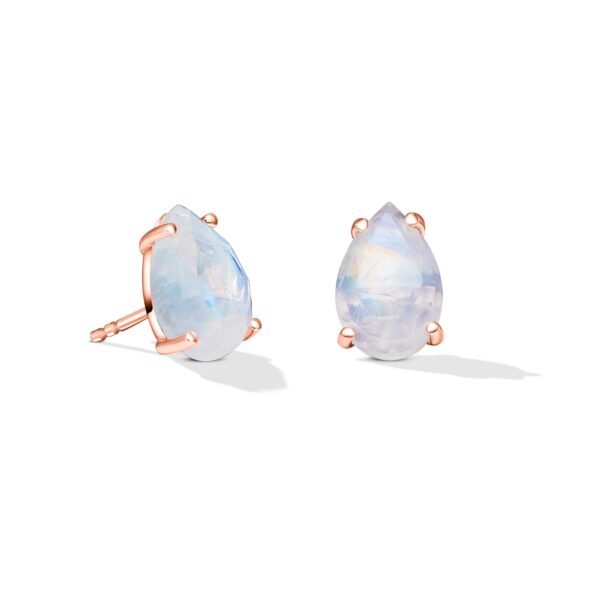 Cercei din argint Rose Gold Moonstone Radiance Drop