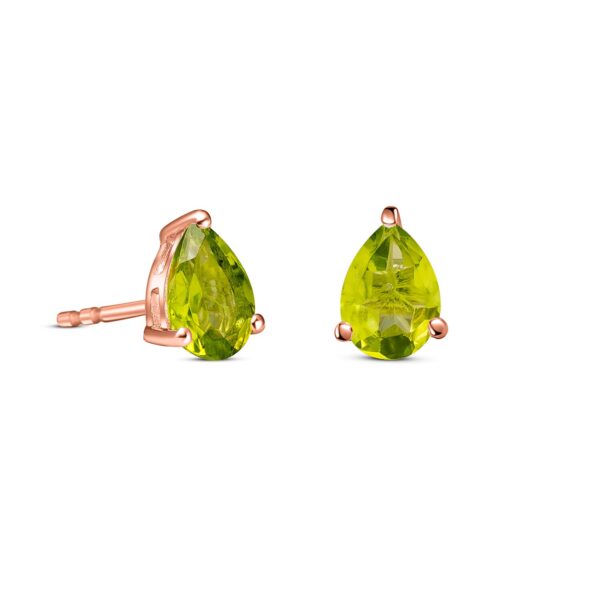 Cercei din argint Rose Gold Peridot Drop