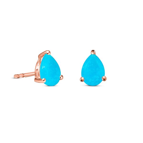 Cercei din argint Rose Gold Turquoise Drop