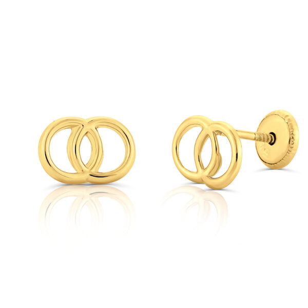 Cercei din aur 14k pentru copii, Cerc Dublu