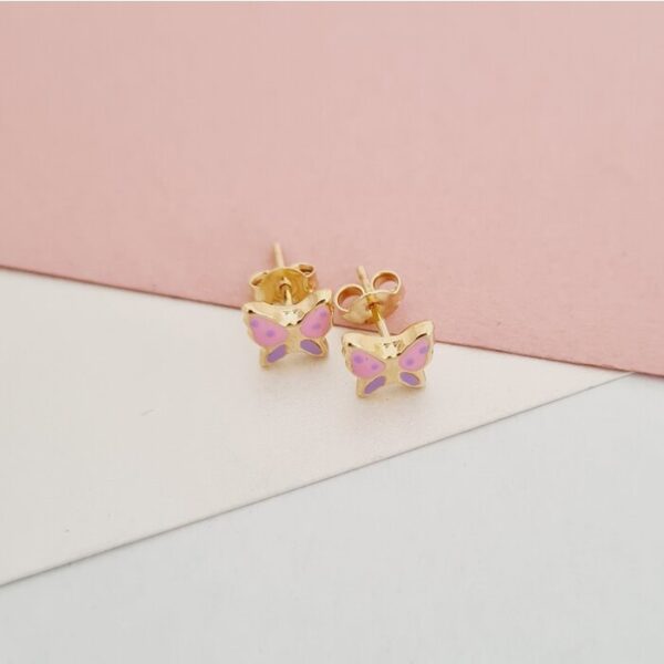 Cercei Fluture delicat – Aur Galben 9K – Inchizatoare surub