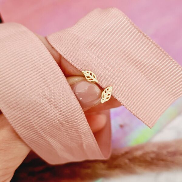 Cercei frunza – Aur Galben 14K – inchidere surub