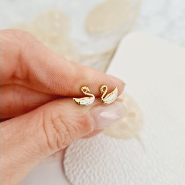 Cercei Lebada visatoare – Aur Galben 9K – Inchizatoare surub