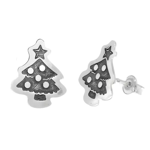 Cercei Craciun – O brad frumos – Argint 925, surub