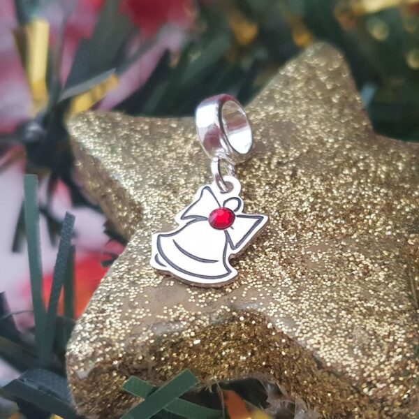 Charm personalizat Craciun – Clopotel – Argint 925 si cristal Swarovski