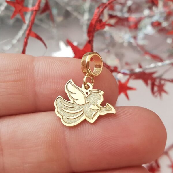 Charm personalizat Craciun – Inger – Argint 925 placat cu Aur galben 18K