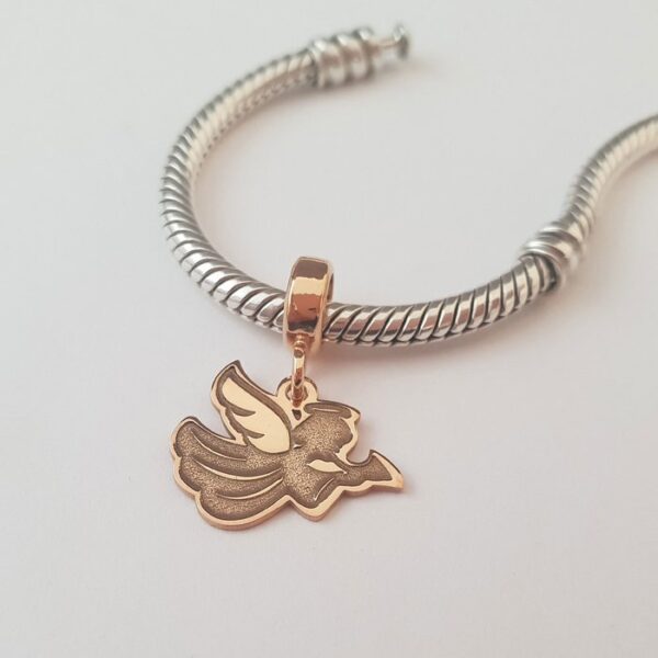 Charm personalizat Craciun – Inger – Argint 925 placat cu Aur roz 18K