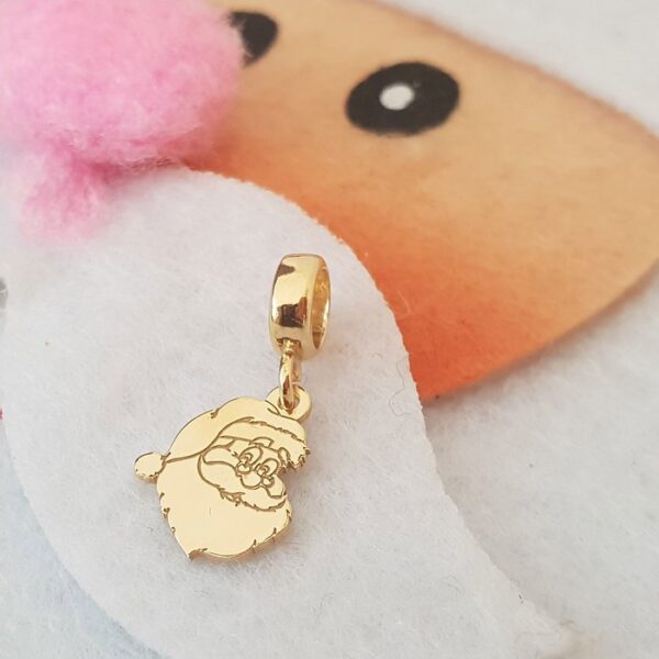 Charm personalizat Craciun – Mos Craciun – Argint 925 placat cu Aur galben 18K