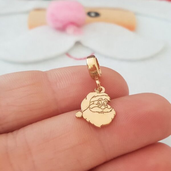 Charm personalizat Craciun – Mos Craciun – Argint 925 placat cu Aur roz 18K