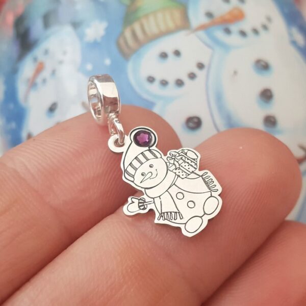 Charm personalizat Craciun – Om de zapada – Argint 925 – cristal Swarovski