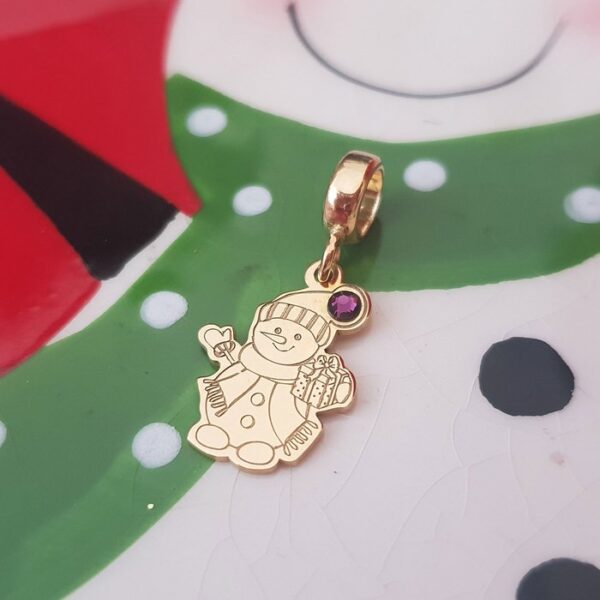 Charm personalizat Craciun – Om de zapada – Argint 925 placat cu Aur galben 18K – cristal Swarovski