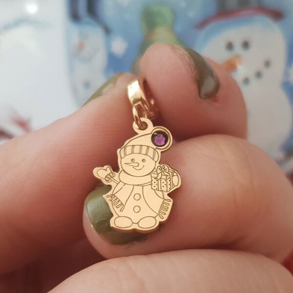 Charm personalizat Craciun – Om de zapada – Argint 925 placat cu Aur roz 18K – cristal Swarovski