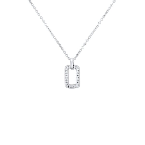 Colier din argint Crystal Rectangle