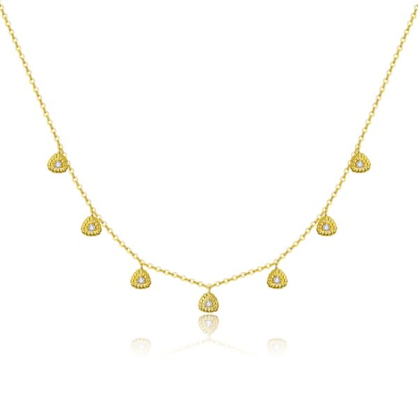 Colier din argint Golden Dropping Beads