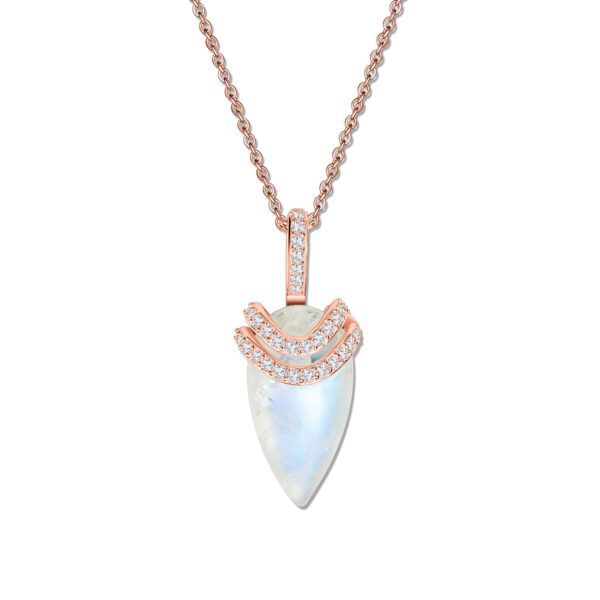 Colier din argint Rose Gold Magical Moonstone