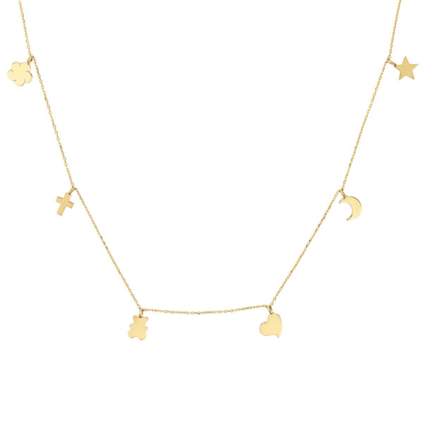 Colier din aur 14k cu Elemente Variate