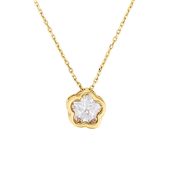 Colier din aur 14k Floare Cristal
