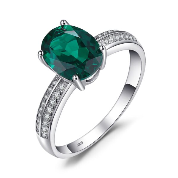 Inel de argint Oval Emerald