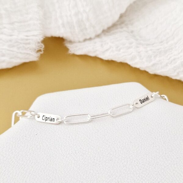 Lantisor TOTUL MEU – 2 placute personalizate si lant din zale mari – Argint 925