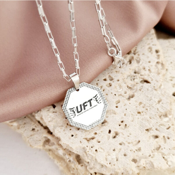 Pandantiv UFT – Ultimate Fighting Tournament – Lant barbatesc cu zale groase – Argint 925