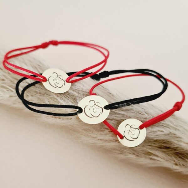 Set 3 bratari – Familie intemeiata – Aur 9K – Snur reglabil