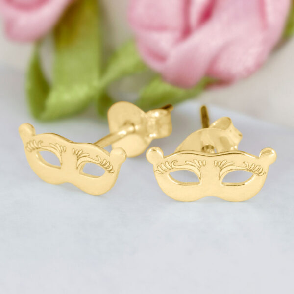 Cercei model masca de teatru din aur 14K pentru dama
