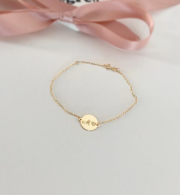 Bratara lant dama banut cu gravura text – din aur 14K