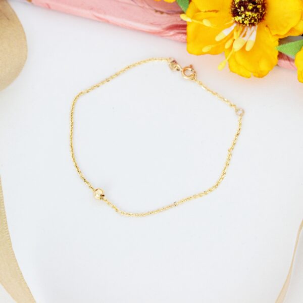 Bratara lant dama cu biluta mobila aur galben, alb sau roz 14K