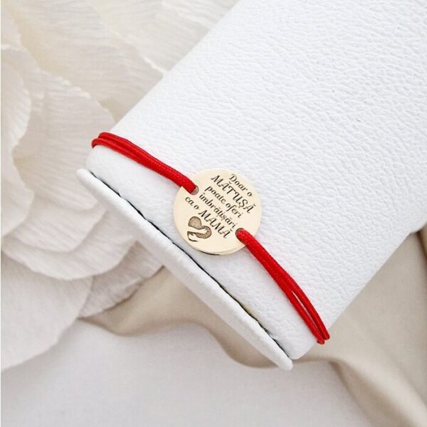 Bratara Matusa – Model personalizat  Imbratisari de Matusa – Aur Galben 9K – Snur reglabil