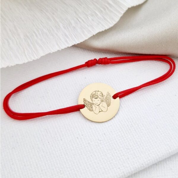 Bratara Rugaciune Ingerasul meu – Bijuterie cu Har – Argint 925 placat cu Aur Galben 18K – Snur reglabil