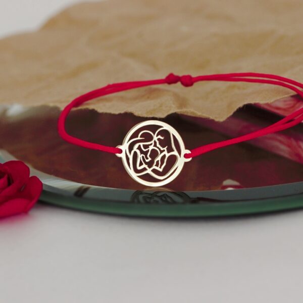 Bratara mama tata si bebe – familie – din aur 14K cu snur reglabil dama