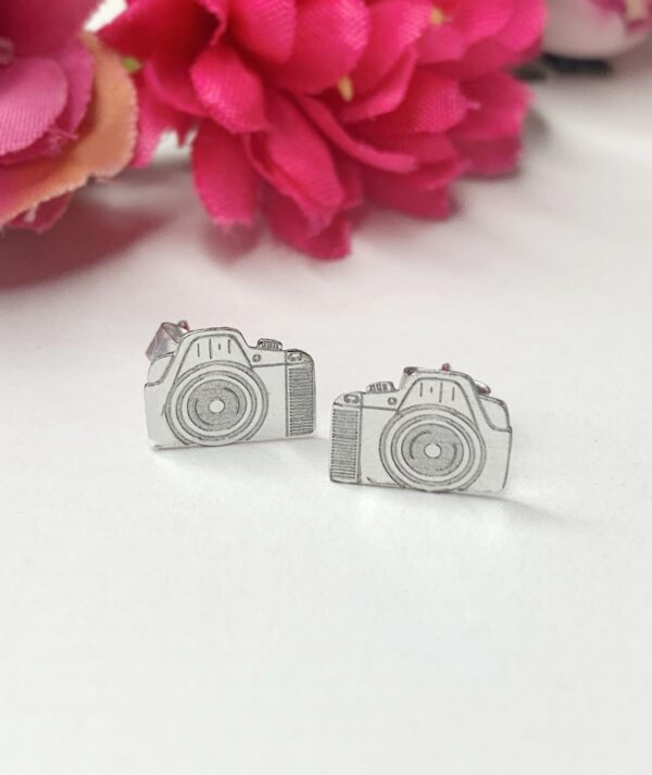 Cercei din aur 14K model camera foto – pentru dama