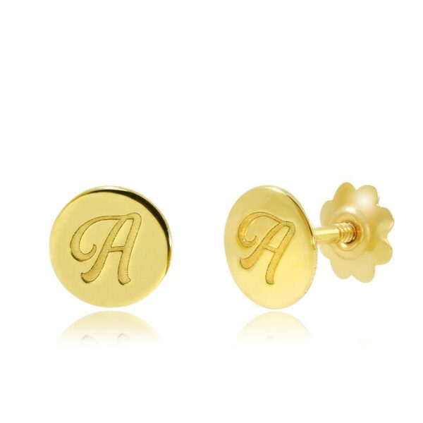 Cercei copii/bebe – Model banut personalizat – Aur Galben 14K – Inchizatoare sigura si confortabila cu filet
