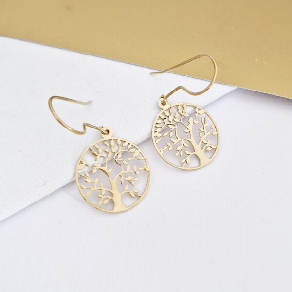 Cercei cu tortita – Copacul vietii – Argint 925 placat cu Aur Galben 18K