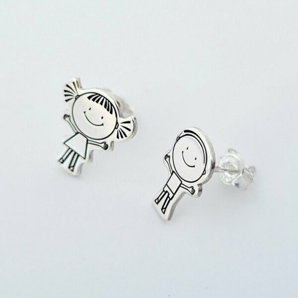 Cercei Fetita si Baiat siluete – Argint 925