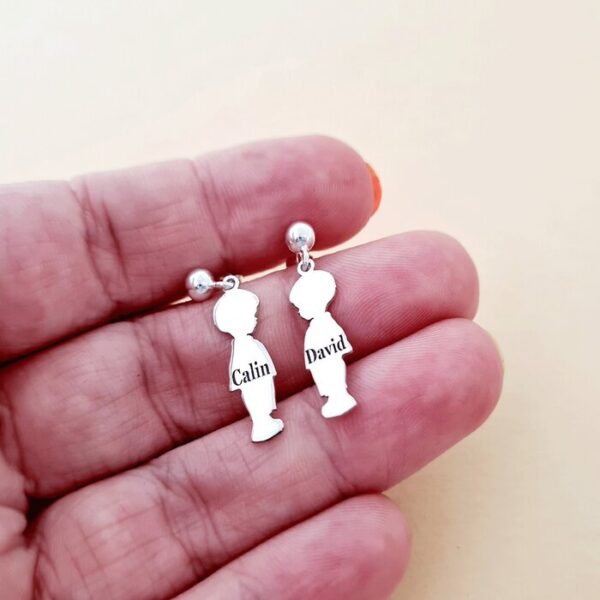 Cercei Fetita si Baiat siluete laterale – Argint 925