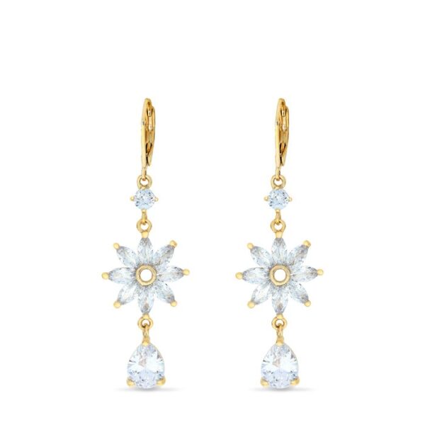 Cercei – Flower Blossom – placati cu aur 18K