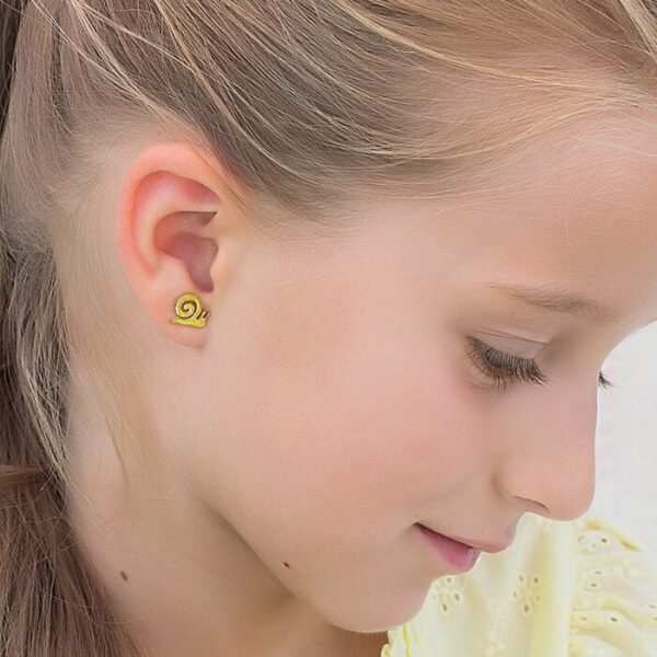 Cercei personalizati – Melc melc codobelc – Argint 925 placat cu Aur Galben 18K – Inchidere surub