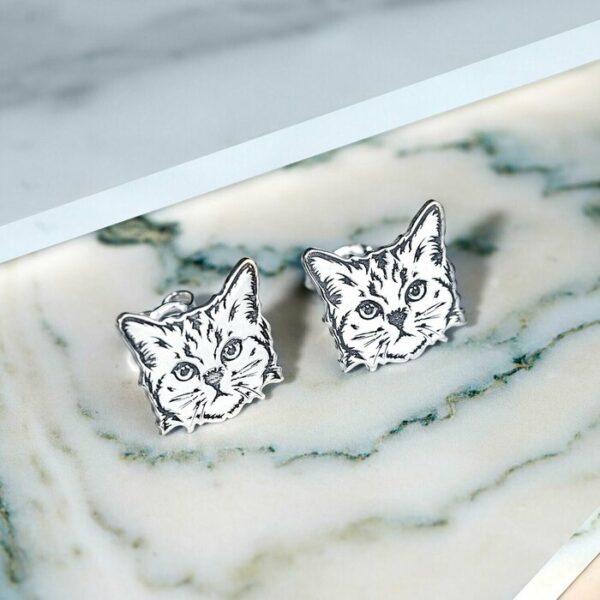 Cercei Pisica Tigrata – Argint 925, surub