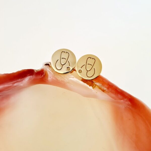 Cercei Stetoscop – Argint 925 placat cu Aur 18 K, surub