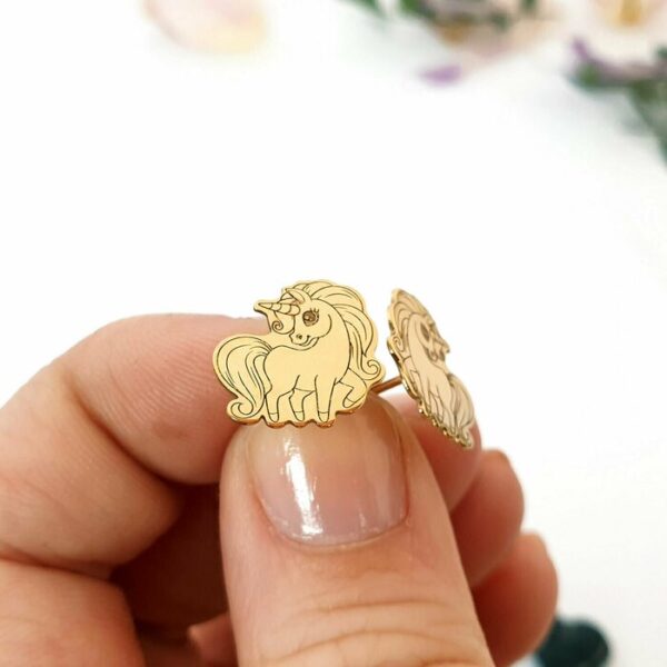 Cercei Unicorn – Aur Galben 14k – surub